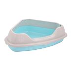 Лоток туалет для кошек Мур-мяу угловой, с бортиком, ALTA, Голубой (упаковка 12 шт.)