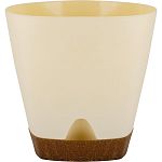 Горшок для цветов InGreen WOOD D140мм 1,35л с прикорневым поливом сливочный/бук