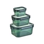 Набор контейнеров для хранения продуктов Divina 3/1 L (0,6+1,1+2L) темно-зеленый
