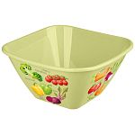 Миска квадратная Bergamo, 4л с декором (салатовый) (упаковка 30 шт.)