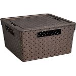 Коробка для хранения квадратная Береста с крышкой 11л 290х290х151 (венге)