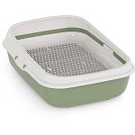 Лоток туалет для кошек Юта малый, с бортиком и сеткой, ALTA, Оливковый (упаковка 4 шт.)