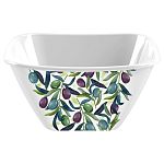 Миска квадратная Bergamo, 4л с декором (белый) (упаковка 30 шт.)