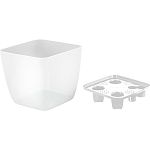 Горшок с дренажной вставкой InGreen Vienna Orchid, 1,5л, квадратный, белый жемчуг (упаковка 10 шт.)