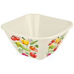 Миска квадратная Bergamo, 4л с декором (светло-бежевый) (упаковка 30 шт.)