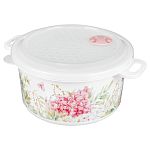 Емкость для холодильника и микроволновой печи с декором 2л, Белый (упаковка 18 шт.)