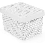 Корзина Элемент 17л (с крышкой)(белый) (упаковка 8 шт.)