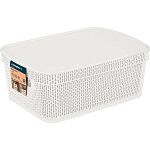 Корзина для хранения Keeplex Ajur с крышкой 11л 38х27х14,3см белое облако (упаковка 14 шт.)
