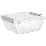 Контейнер для продуктов Plast Team HELSINKI с защёлками 0,5 л квадратный натуральный (упаковка 23 шт