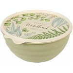 Миска с крышкой с декором Wave 0,85Л, Зеленый (упаковка 15 шт.)