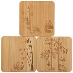 Набор из 3 подставок под горячее из бамбука Foresta di bambu, р-р: 10*10*0,8 см