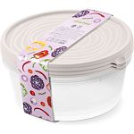 Контейнер Сальваре набор 3 шт 1,7л Кремовый С239КРЕМ (упаковка 12 шт.)