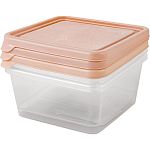 Набор контейнеров для продуктов HELSINKI Artichoke 3 шт. 0,45 л квадратные персиковая кара (упаковка