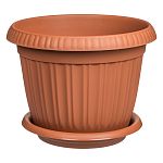 Горшок для цветов Basil D180 мм, 1,9л с поддоном (терракотовый) (упаковка 44 шт.)