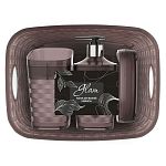 Набор для ванной комнаты Glam 4 предмета (шоколад)