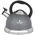 Чайник agness со свистком,  3,0 л и складывающейся ручкой