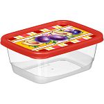 Контейнер для продуктов прямоугольный 0,5л с декором Сицилия Красный (упаковка 20 шт.)