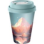 Стакан с крышкой 420мл с декором с клапаном Заряд природы Микс 1 (упаковка 24 шт.)