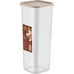 Банка для сыпучих продуктов Sugar&Spice Vanilla квадратная 1,9л, с гибкой крышкой латте (упаковка 8