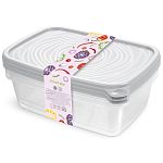 Контейнер прямоугольный Романо, набор 3 шт, 1,6л, Светло-серый, С858СЕР (упаковка 12 шт.)