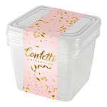 Набор контейнеров для заморозки Plast Team Confetti 0,75л 3шт натуральный