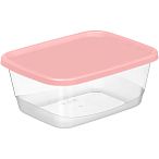 Контейнер для продуктов прямоугольный 0,85л (розовый) (упаковка 25 шт.)
