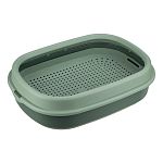 Лоток для кошек ЛЯ-МУРР 480х355мм с сеткой и низким бортом Нефритовый
