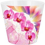 Горшок для цветов InGreen London Orchid Deco D160 мм, 1,6 л с дренажной вставкой, розовая