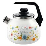 Чайник эмал 3,0л со свистком Цветочная кухня / Floral kitchen ТМ Appetite, 4с209я