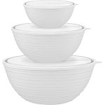 Набор салатников Sugar&Spice Cardamom (1,2+2,3+4,1 л) с крышками белый зефир (упаковка 6 шт.)