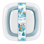 Набор тарелок Снежное настроение 3шт Голубой + Белый (упаковка 9 шт.)