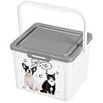Контейнер для корма с декором lucky pet 5,3л (серый) (упаковка 8 шт.)