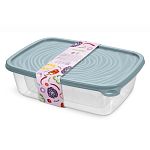 Контейнер прямоугольный Романо набор 0,45л| 0,9л| 1,6л Серо-голубой С853СГОЛ (упаковка 16 шт.)