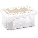 Банка для хранения сыпучих продуктов Эстетика 0,8л прямоугольная, Бело-бежевый (упаковка 18 шт.)