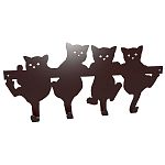 Вешалка настенная Четыре котёнка 4-х рожковая   (S = 1,5мм), краш. 9005 (Арт. тнп-18.1)