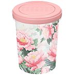 Банка с завинчивающейся крышкой Asti 1л с декором Сад пионов (розовый) (упаковка 18 шт.)