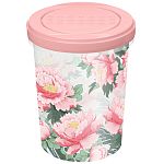 Банка с завинчивающейся крышкой Asti 1л с декором Сад пионов (розовый) (упаковка 18 шт.)