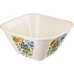 Миска квадратная 2л с декором Светло-бежевый (упаковка 20 шт.)