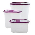 Банки для сыпучих продуктов, набор 3 шт, Стайл, 1,3л+2,2л+4,0л (упаковка 8 шт.)