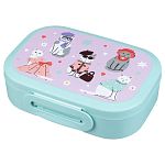 Ланч-бокс с декором, 180x130x50мм, 0,98л, Микс 2, Розовый/Зеленый (упаковка 12 шт.)