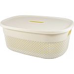 Корзина для хранения с крышкой OSLO 12л молочный (упаковка 12 шт.)