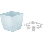 Горшок с дренажной вставкой InGreen Vienna Orchid, 1,5л, квадратный, голубой жемчуг (упаковка 10 шт.