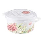 Емкость для холодильника и микроволновой печи с декором 0,95л, Белый (упаковка 20 шт.)