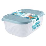 Набор контейнеров Снежное настроение 2шт, 0,65+1,9л, Голубой (упаковка 28 шт.)