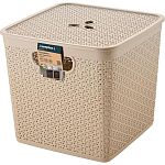 Корзина для хранения Keeplex Rattan со съемной крышкой 21л квадратная 30х30х28см морской п (упаковка