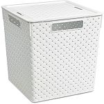 Коробка для хранения квадратная Береста с крышкой 23л 294х294х301 (белый)