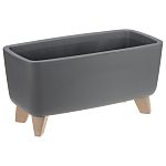 Кашпо ФЛОРИАН овальное низкое 390мм 4,2л Графитовый (упаковка 6 шт.)