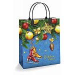 Пакет подарочный 23х27+10см НГ Из мягкого пластика (150) (Коньки) Интерпак (х1/10) (упаковка 10 шт.)