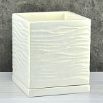 Горшок керамический Волна-бел кубик 15*15/h17см