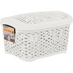 Корзинка для хранения Keeplex Fiori с крышкой 3,3л 24,2х18х14см белое облако (упаковка 13 шт.)